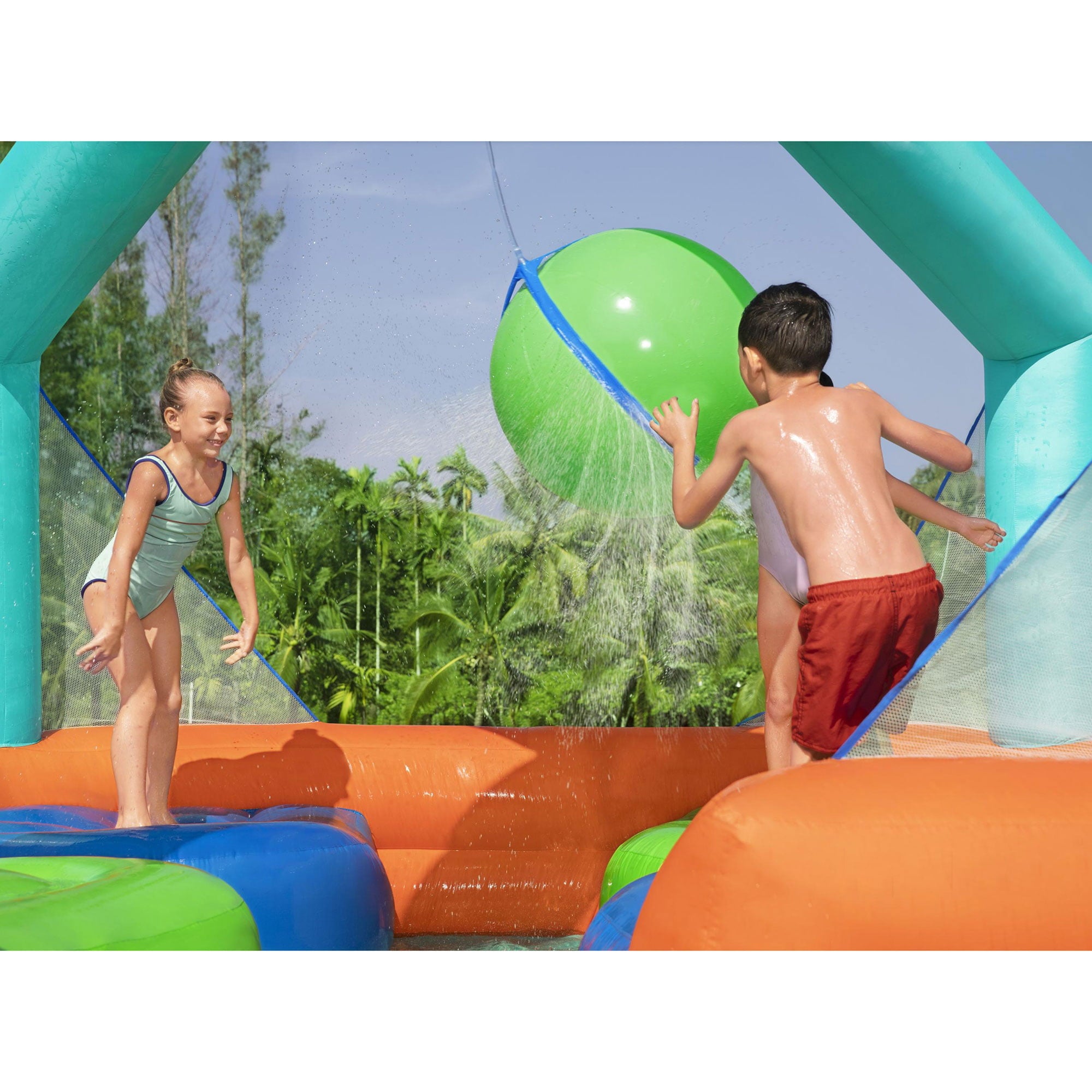 Bestway H2OGO! Dodge and Drench Kids Inflatable Water Park with Air Blower