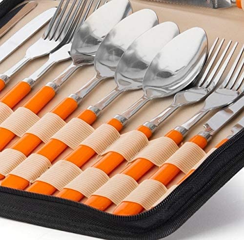 Camping Silverware Kit Cutlery Organizer Utensil Picnic Set - 12 Piece Mess Kit for 2 - Camp Kitchen BBQ’s