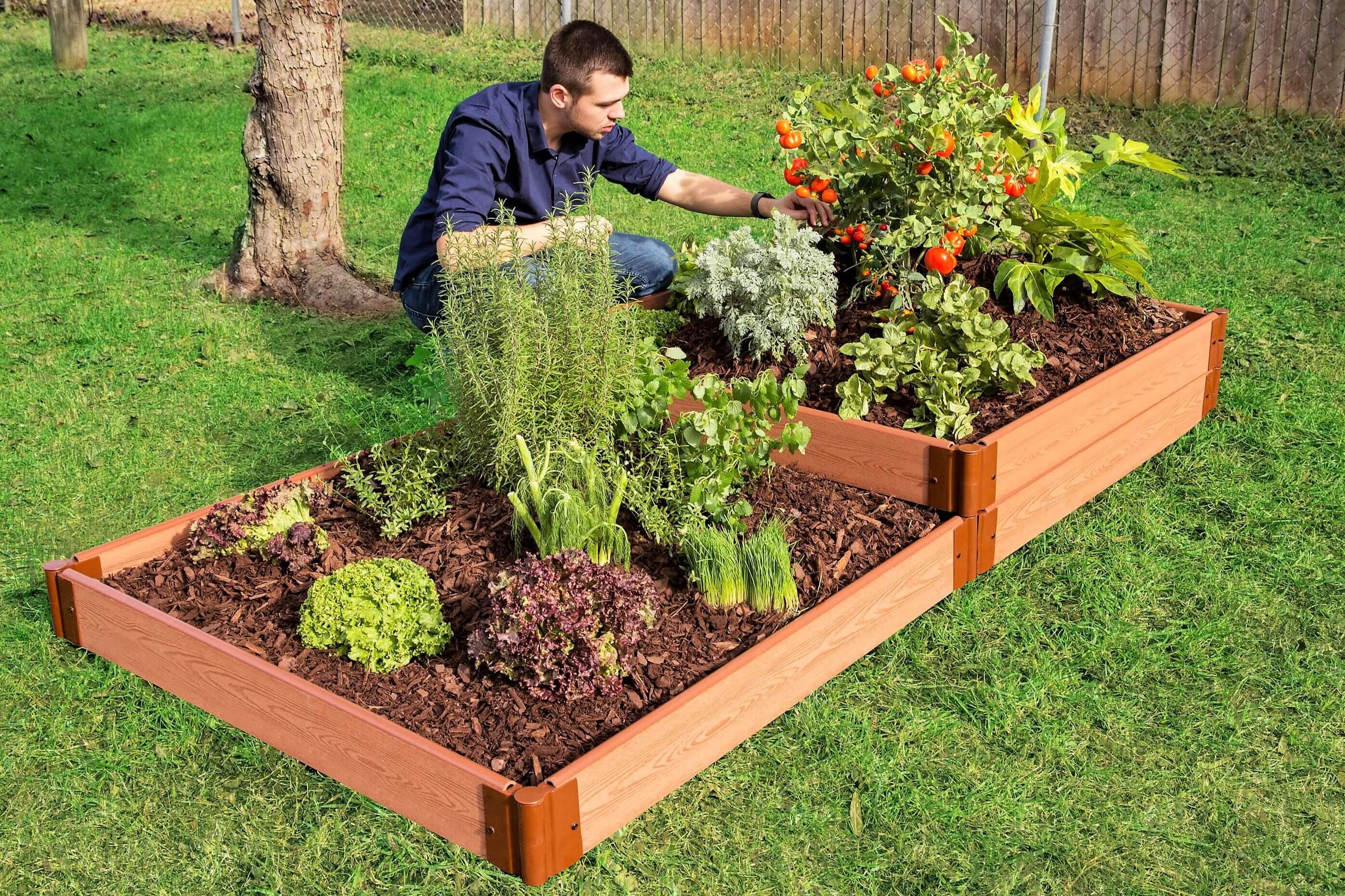 Frame It All Tool-Free Classic Sienna Raised Garden Bed Terraced 4' x 8' x 11" - 1" profile