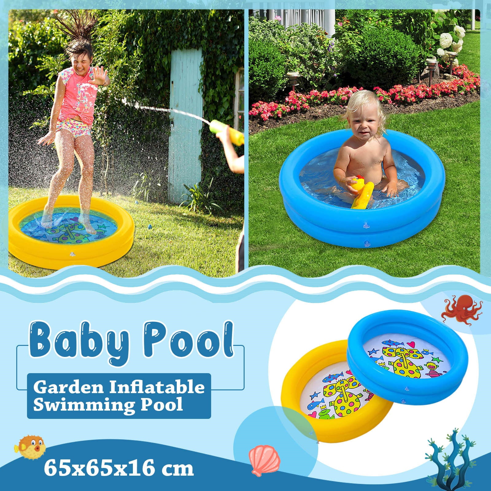 TANGNADE Inflatable Baby Swimming Pool Portable Inflatable Children Pump Pool Water Game