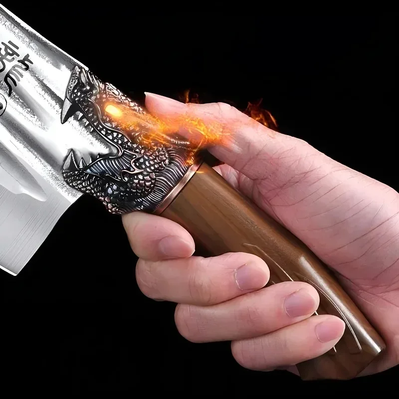 (Compre 1 e Leve 2) Cutelo Quebra-Ossos Dragão Imperial™ com Lâmina Texturizada e Cabo Ornamentado / Poder e Elegância na Arte de Cortar!