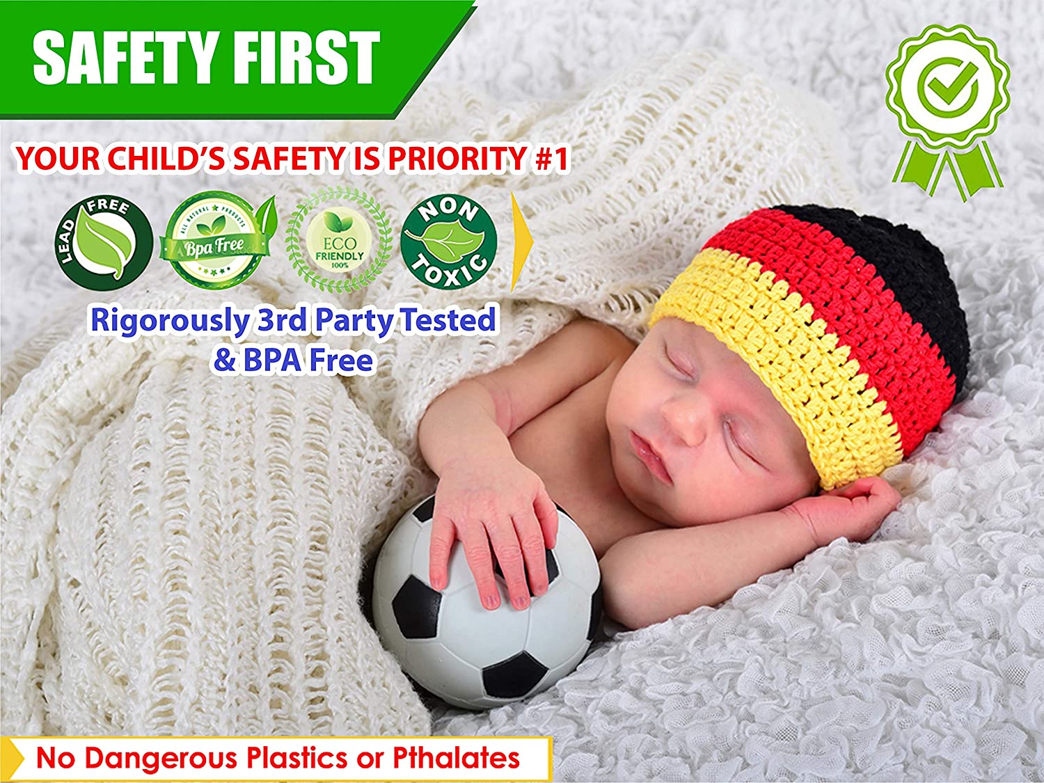 Set of 6 Sports Balls with 1 Pump - 5