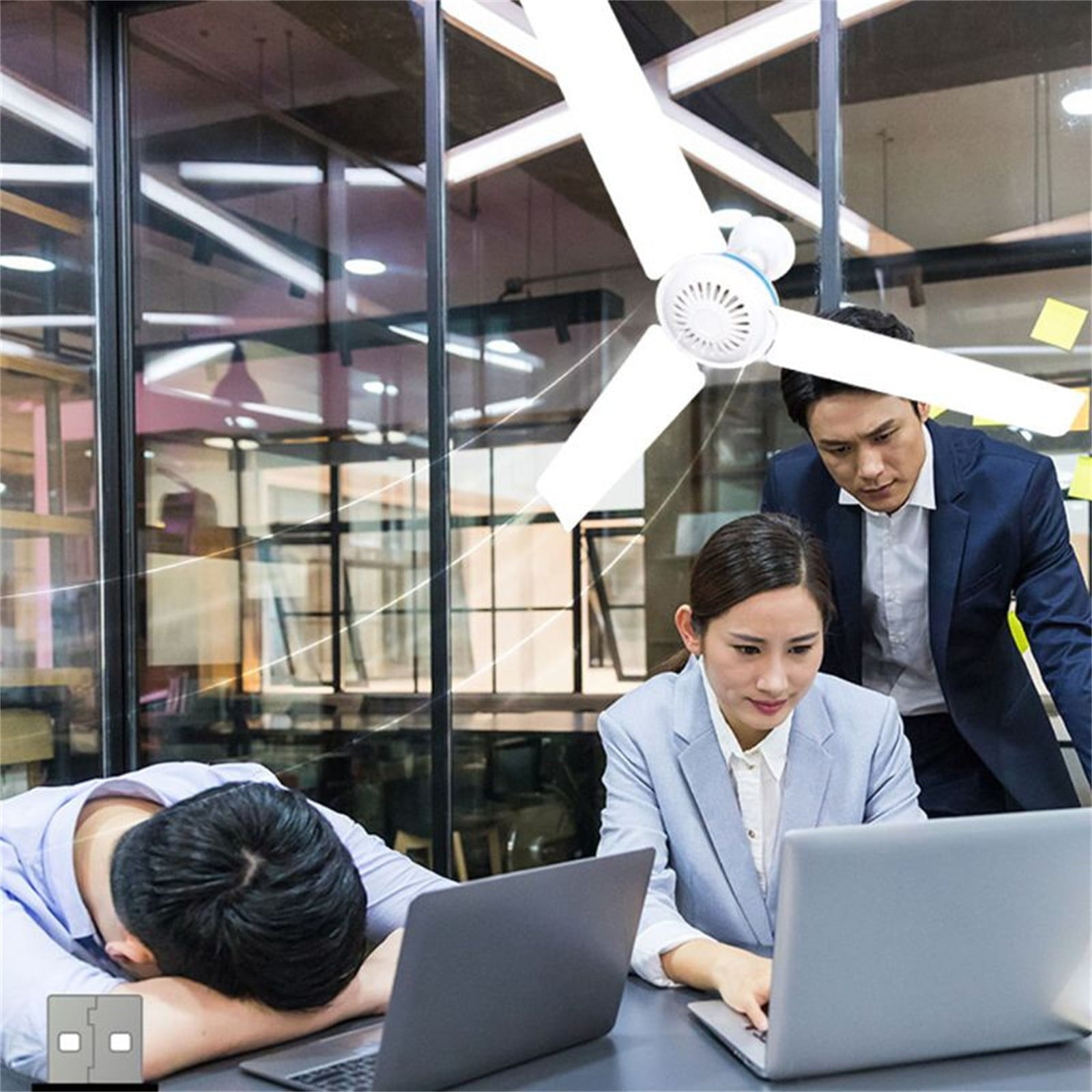 Puntoco Clearance Portable Ceiling Fan Mini Usb Tent Fans Small Household Silent Strong Sind Fans