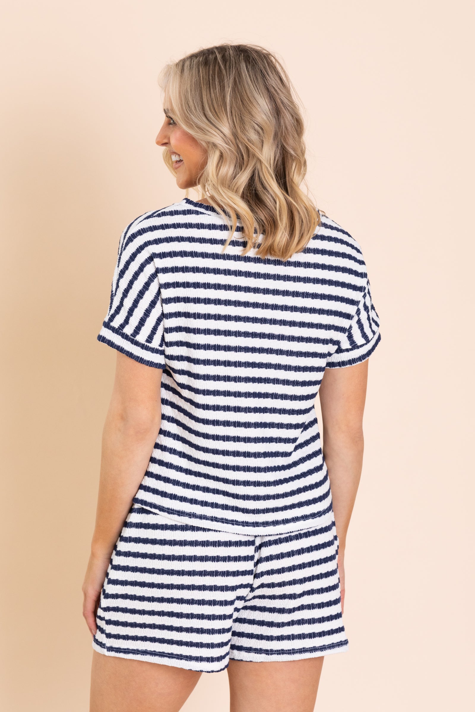 Textured Stripe Soft Knit Top