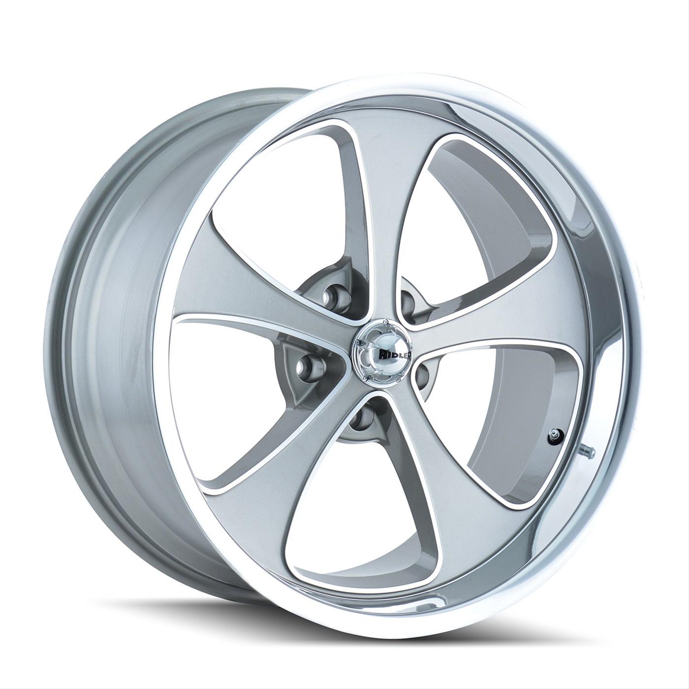 Ridler 645-8865GP Ridler 645 Series Matte Gray with Polished Lip Wheels