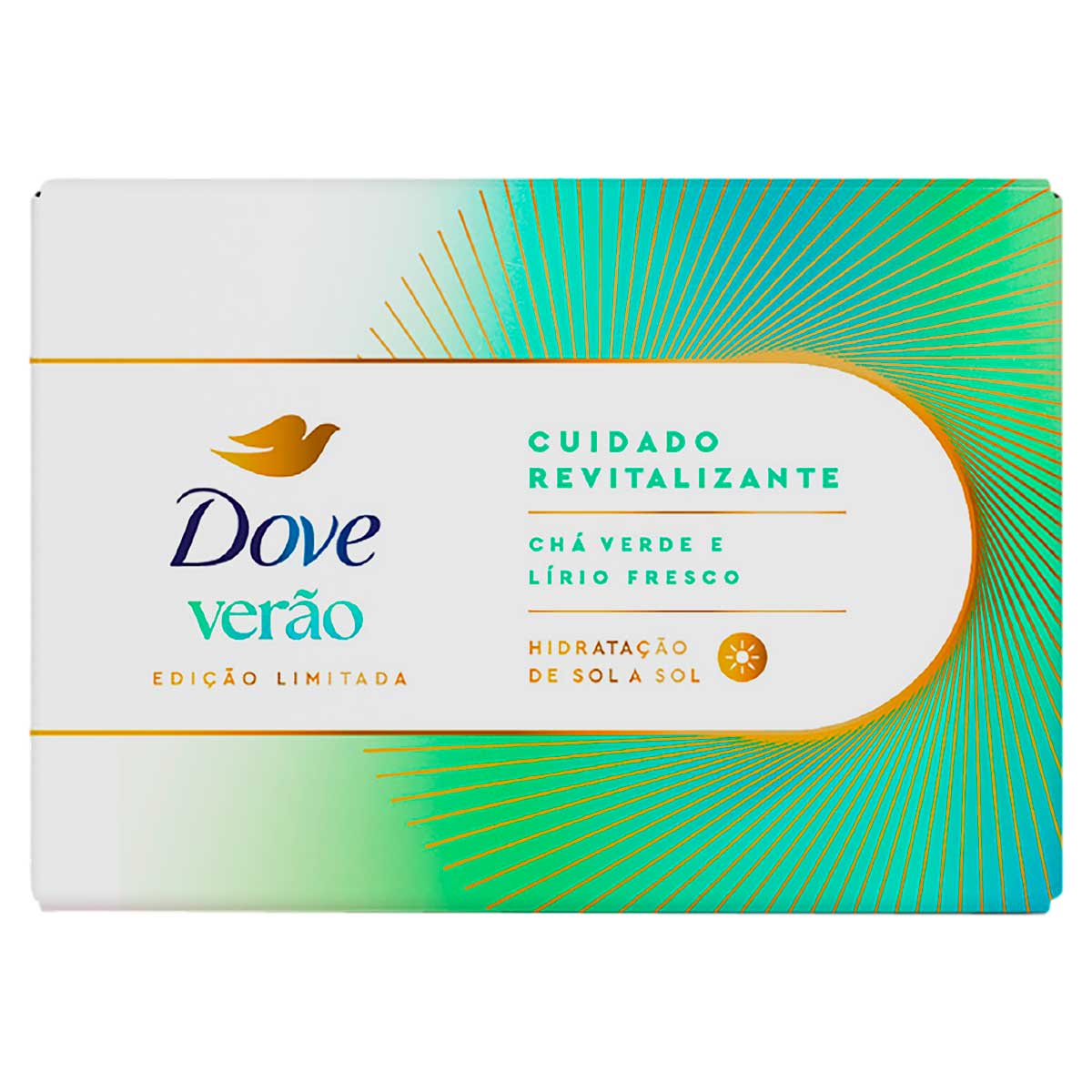 Sabonete em Barra Cha Verde e Lirio Fresco Dove Cuidado Revitalizante 90g Edicao Limitada Verao