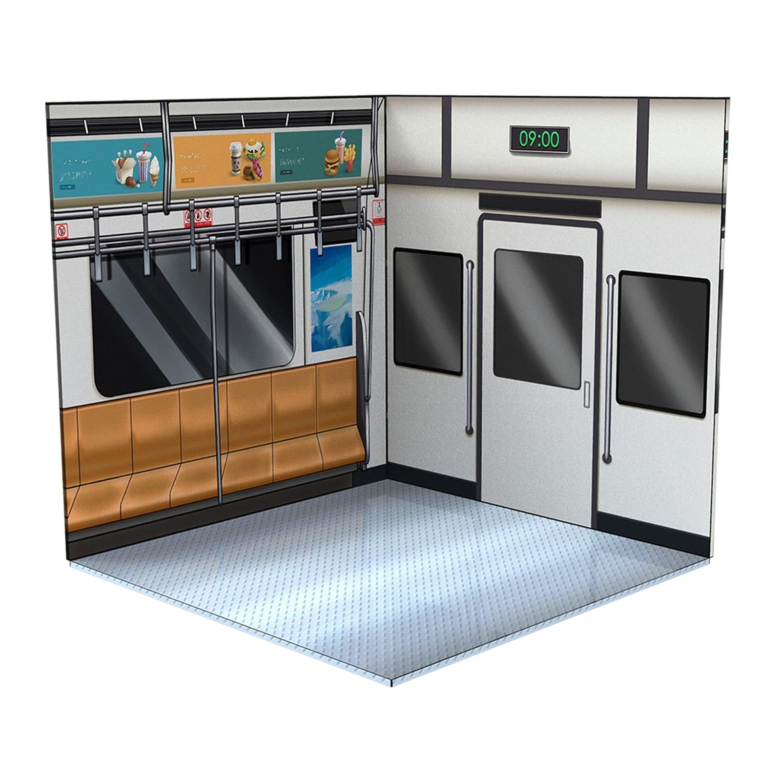 1/12 Scale Backdrop Decoration Storage Layout Organizer Display Stand Background for 1:12 Figures Dolls Storage and Display Metro