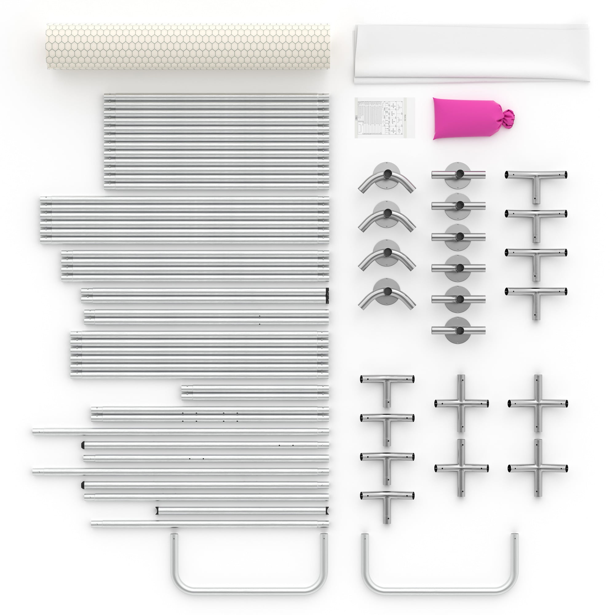 Large Metal Chicken Coop for 16 Chickens Walk-in Poultry Cage Hen Run House Rabbits Habitat Cage Spire Shaped Coop with Anti-Ultraviolet and Waterproof Cover for Outdoor Backyard Farm Use