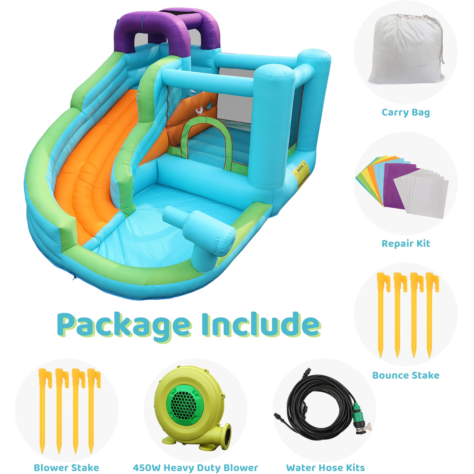 HEMBOR Kids Inflatable Bouncer Water Park Bounce House with Blower