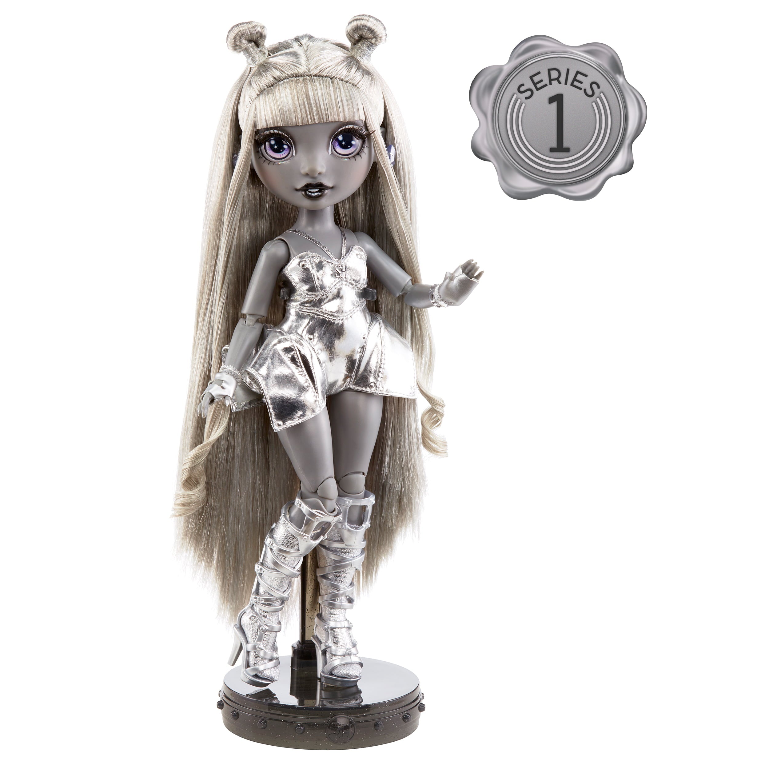 Shadow High Series 1 Luna Madison- Grayscale Fashion Doll. 2 Metallic Grey Designer Outfits to Mix & Match with Accessories, Great Gift for Kids 6-12 Years Old and Collectors
