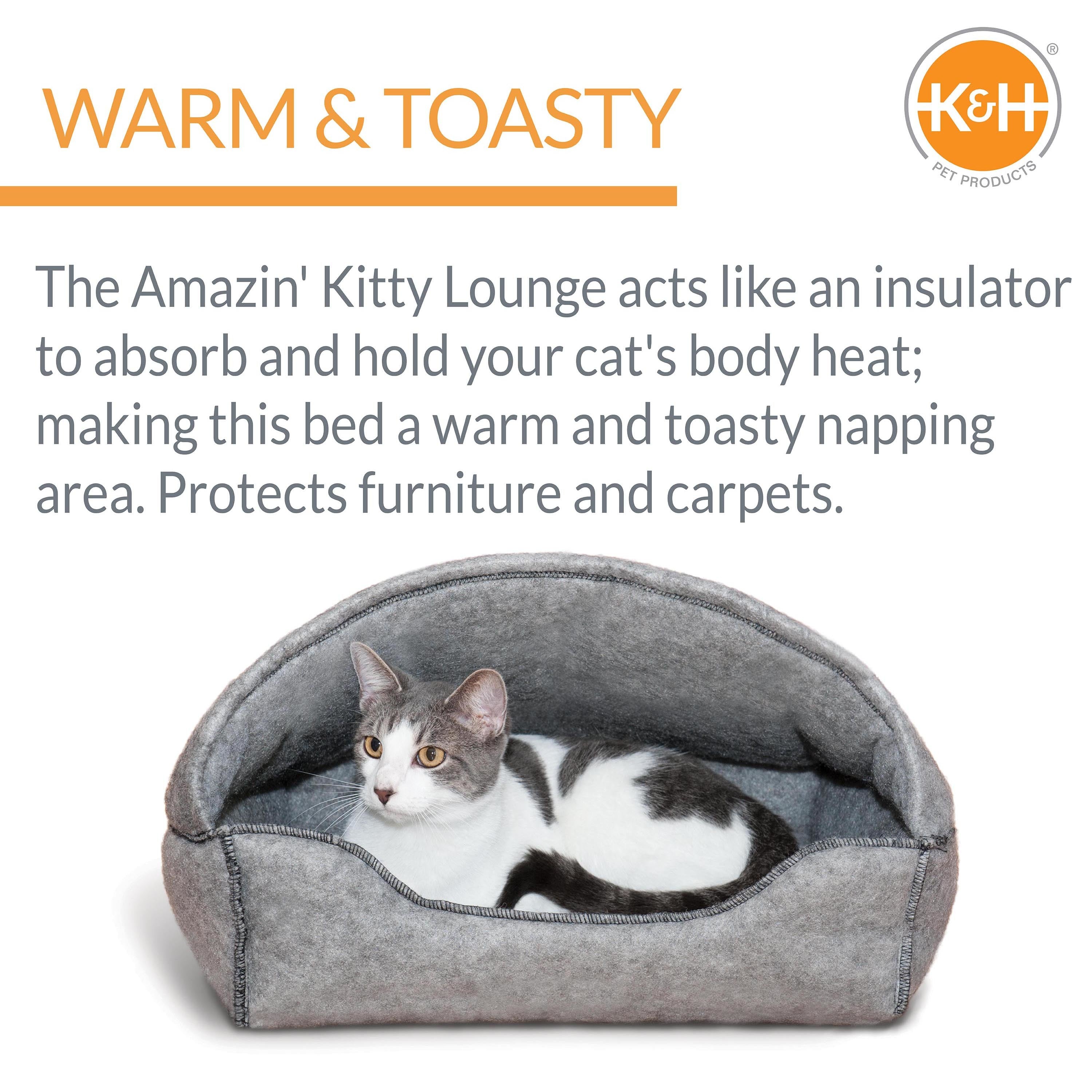 KandH Amazin' Kitty Lounger， Hooded， Grey， 13