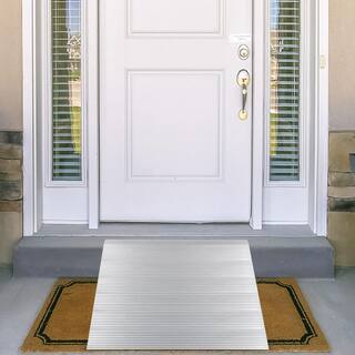 VEVOR 32.15 in. x 34 in. x 6 in. Silver Aluminum Threshold Speed Ramp Adjustable Wheelchair Ramp 6 in. Rise for Wheelchair WFSLYPDYCGLZ6CPVWV0