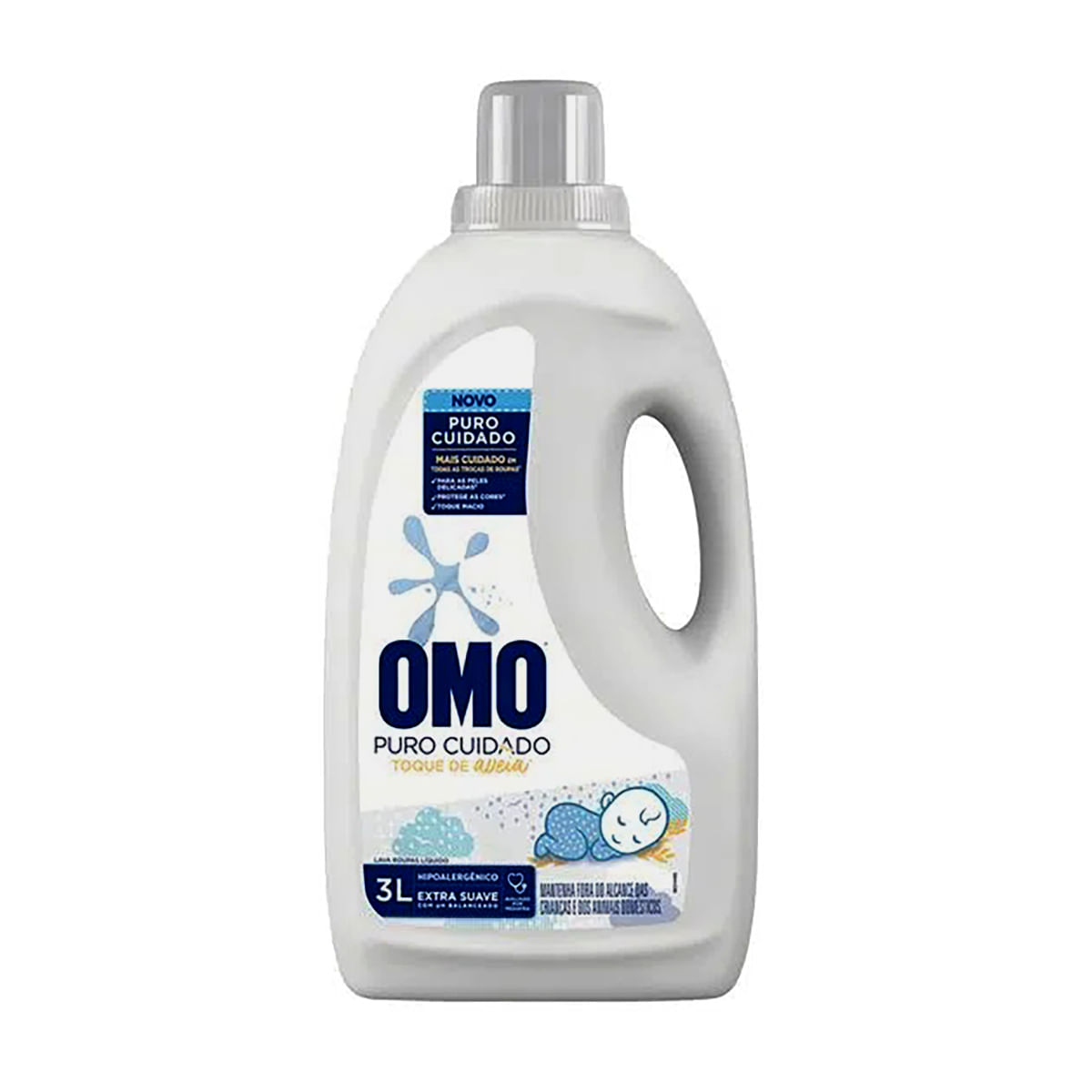 Kit Lava Roupas Liquido Omo Puro Cuidado 3 L Com 3 Unidades