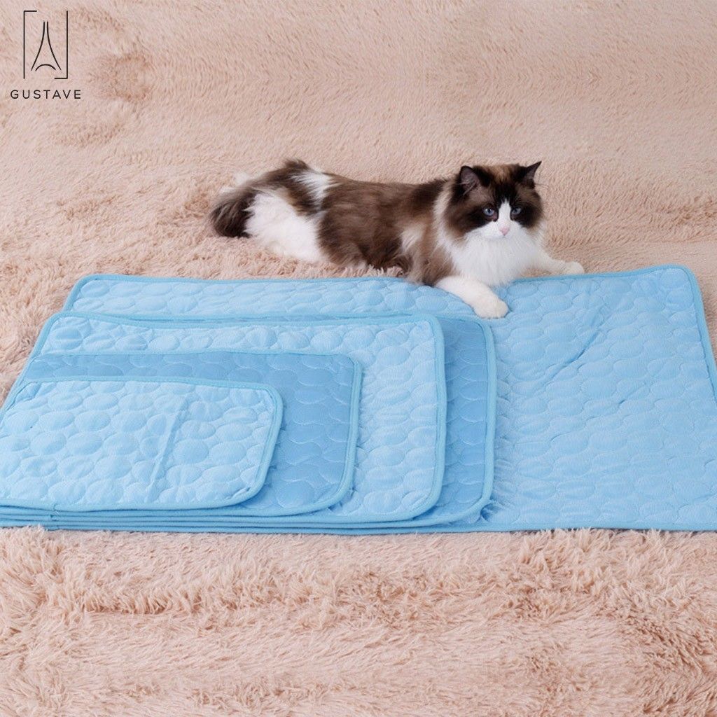 Gustave Pet Cooling Mat for Kennel Sofa Car Seats Dog Cat Bed Mattress Ice Silk Material Dissipates Heat Self Cooling Pad 