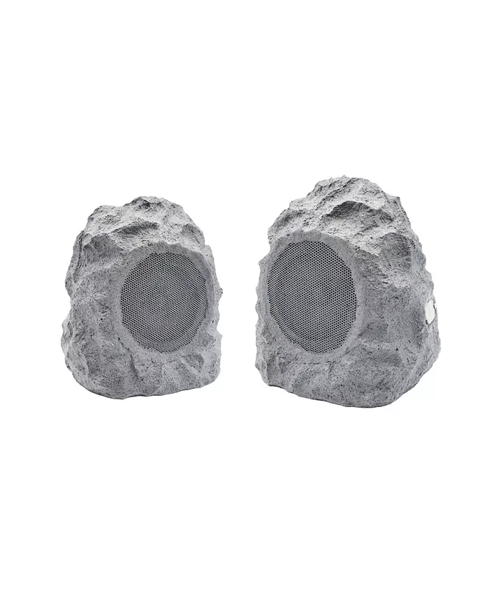 Brookstone Dual Rock True Wireless Outdoor Speaker Set， 2-Piece