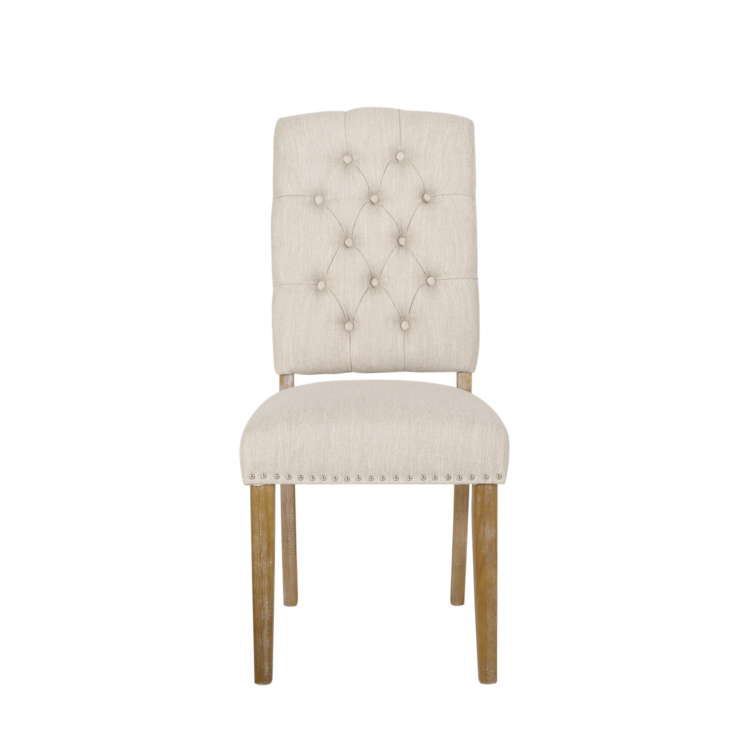 Frances Contemporary Tufted Dining Chairs with Nailhead Trim, Set of 6