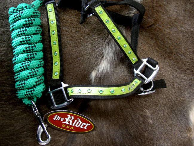 Horse Nylon HALTER Lead Rope Bling Tack Noseband  60621