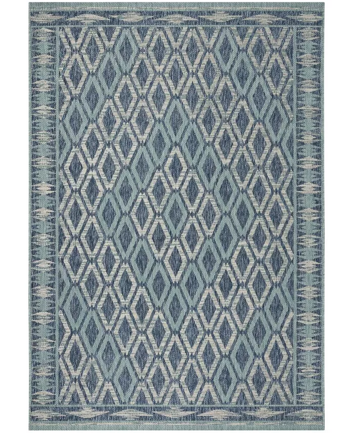 Safavieh Courtyard Navy and Aqua 6'7