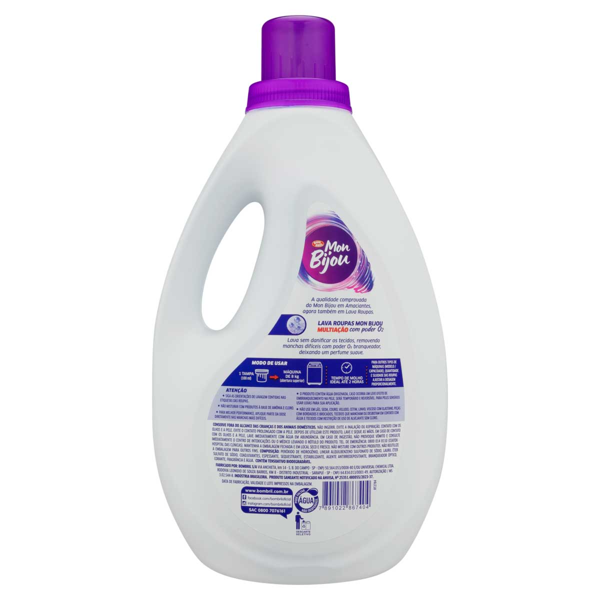 Lava-Roupas Liquido Mon Bijou Multiacao Galao 3l