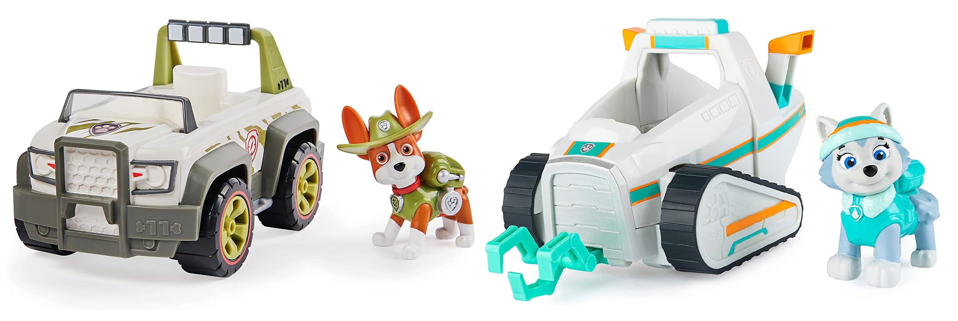 Paw Patrol Everest's Snow Plow and Paw Patrol， Jungle Rescue， Tracker’s Jungle Cruiser， Vehicle and Figure