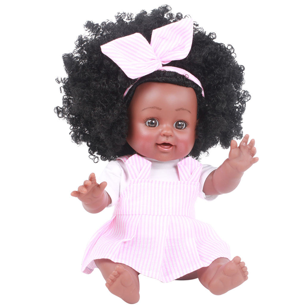 Reborn Baby Dolls Black, African American Realistic Lifelike Girl Dolls 13.8 inch with Headband for Kids 3+