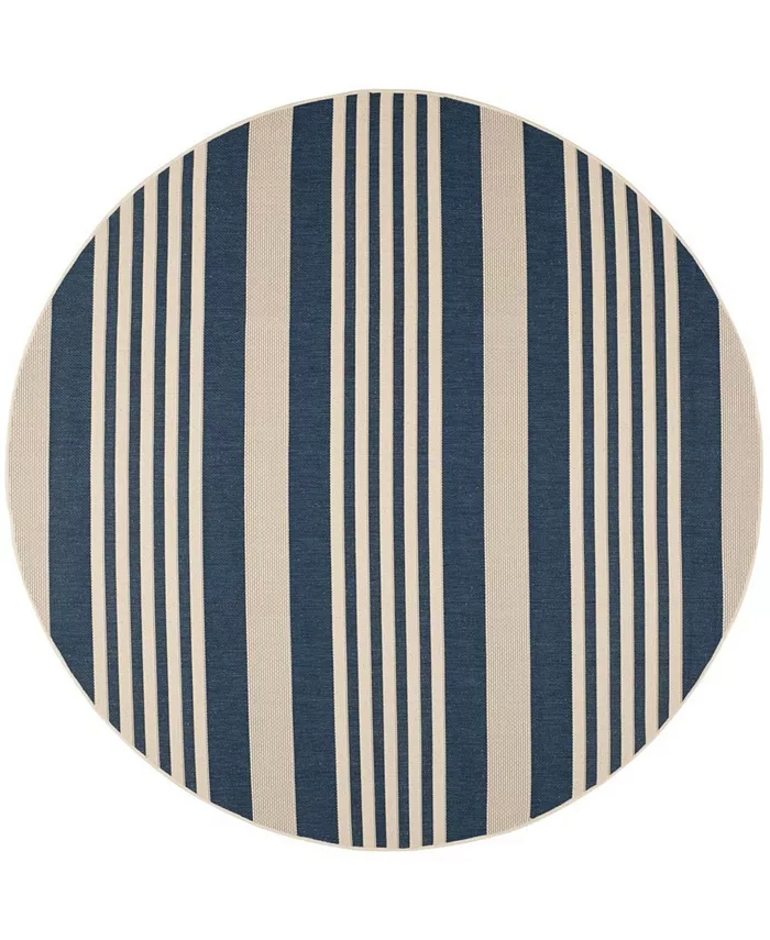Safavieh Courtyard Navy and Beige 7'10