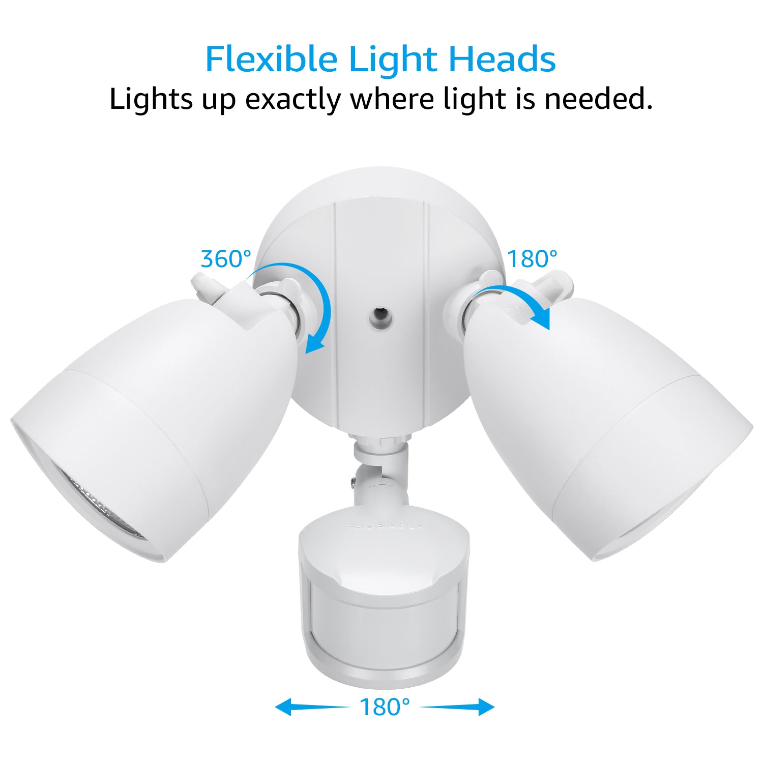 LEONLITE 2 Pack Motion Sensor LED Flood Light， Dusk to Dawn LED Security Light， Adjustable Dual Heads， UL Listed， Daylight， White