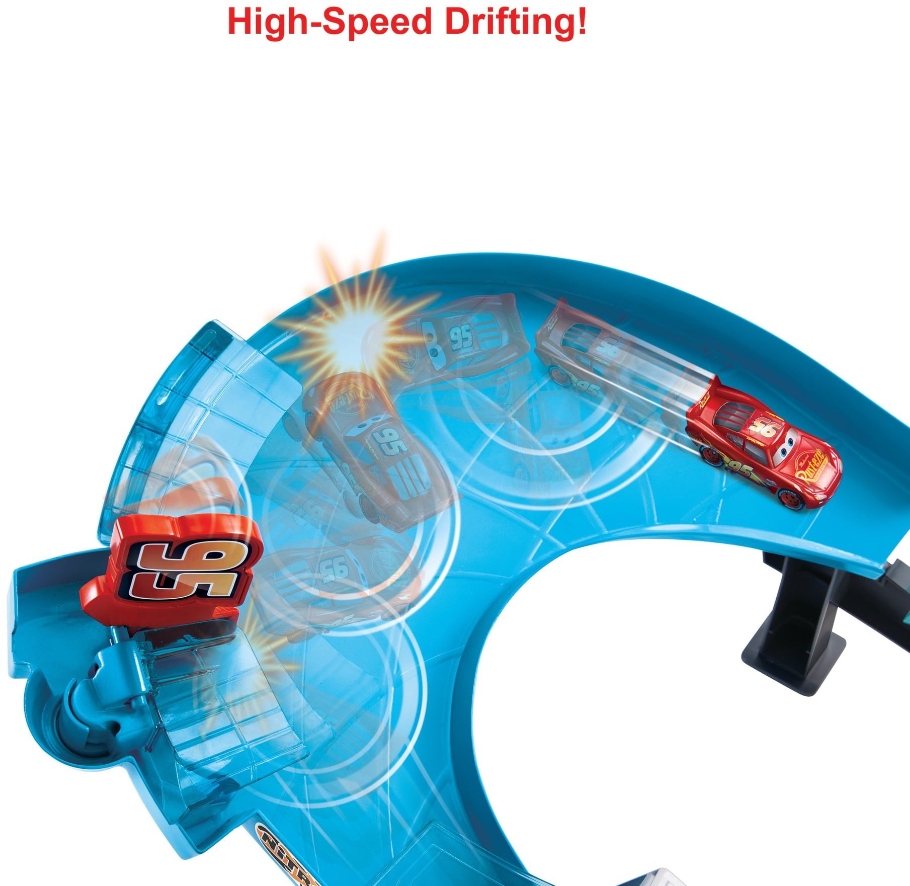 Disney and Pixar Cars Rusteze Double Circuit Speedway Playset with Lightning McQueen Toy Car