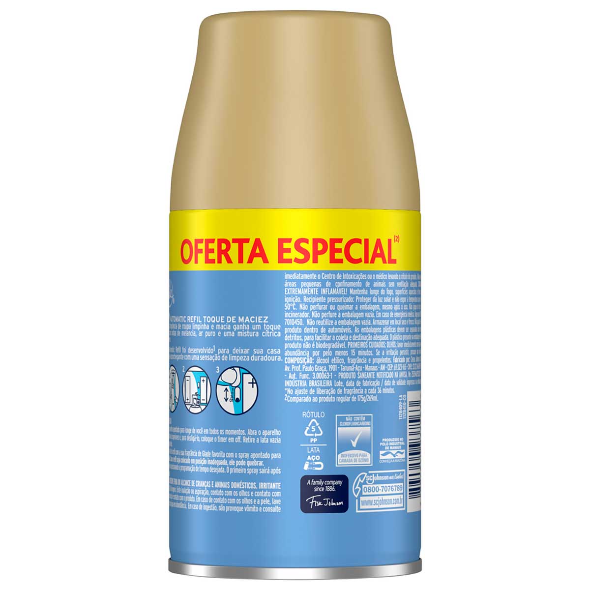Desodorizador Glade Automatic Spray Refil Toque de Maciez 260ml Oferta Especial