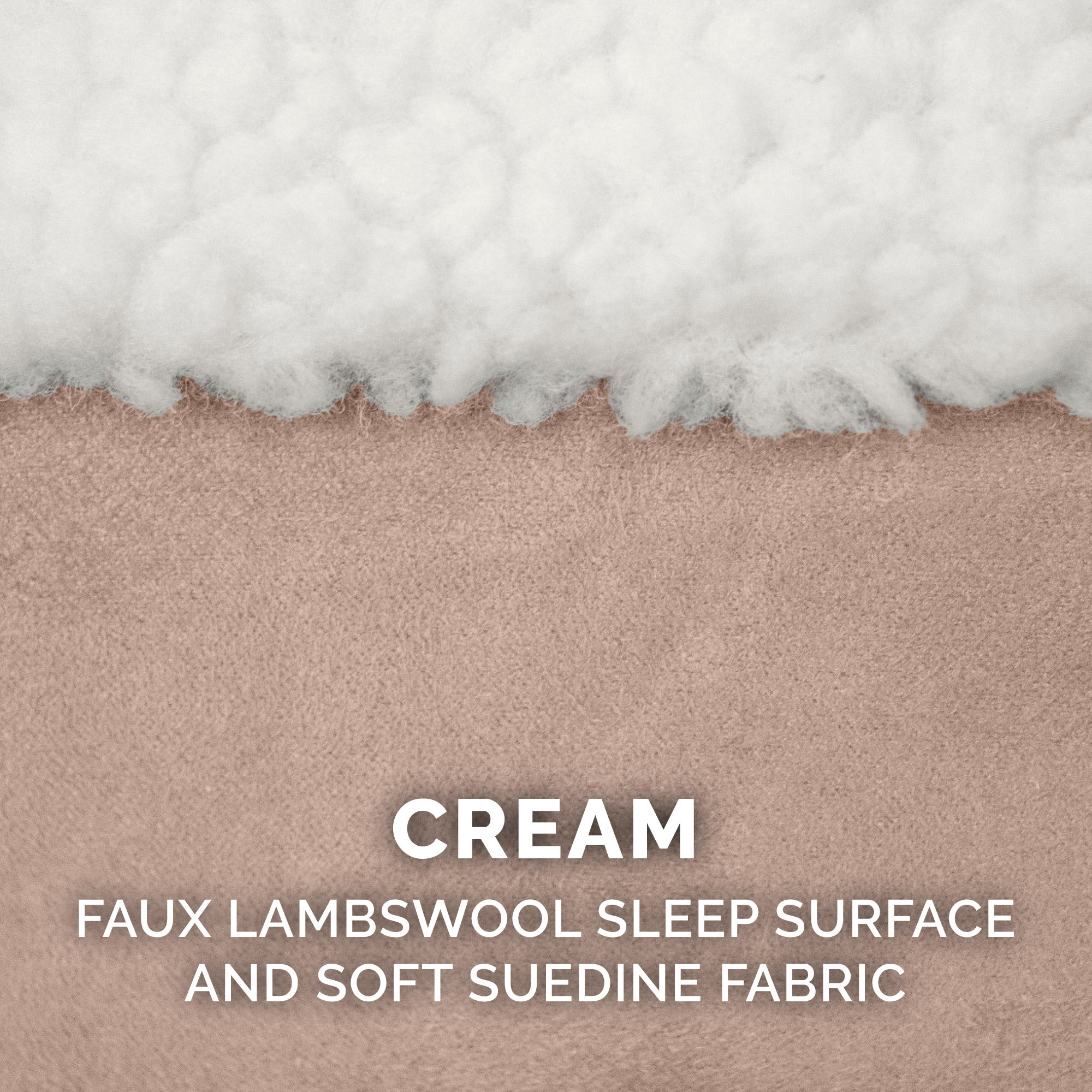 FurHaven | Orthopedic Faux Sheepskin Snuggery Burrow Pet Bed for Dogs and Cats， Cream， 26-Inch