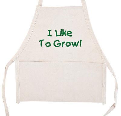 Child Size Kid's I Like to Grow Cotton Garden Gardening Apron Smock Tool Belt