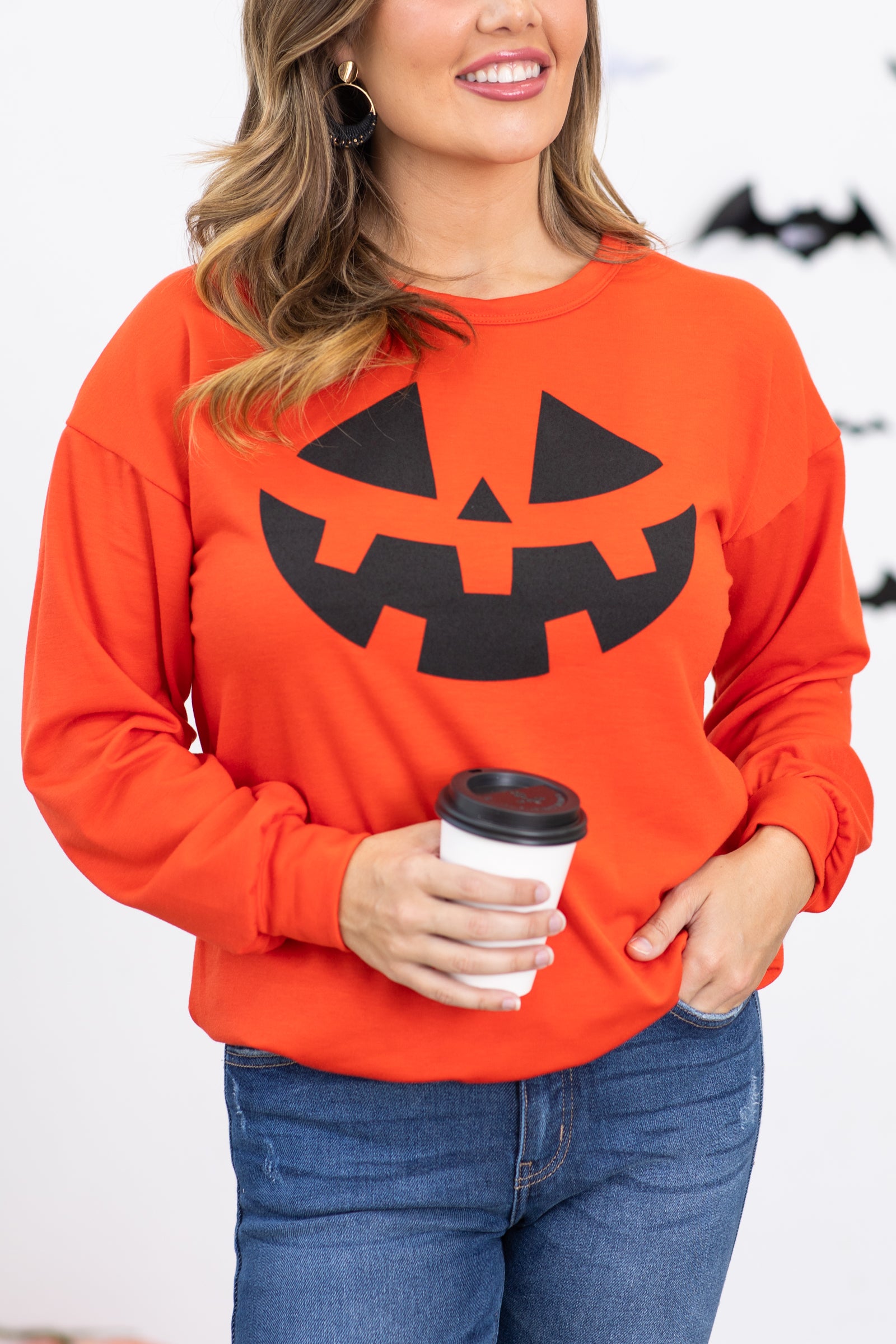 Orange and Black Pumpkin Graphic Tee