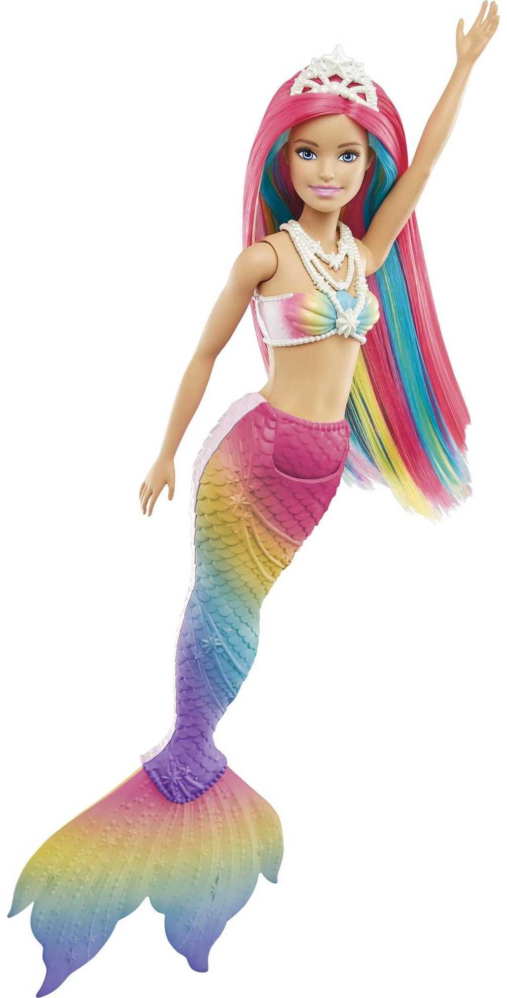 Barbie Dreamtopia Mermaid Doll with Rainbow Hair, Blue Eyes & Color-Change Feature