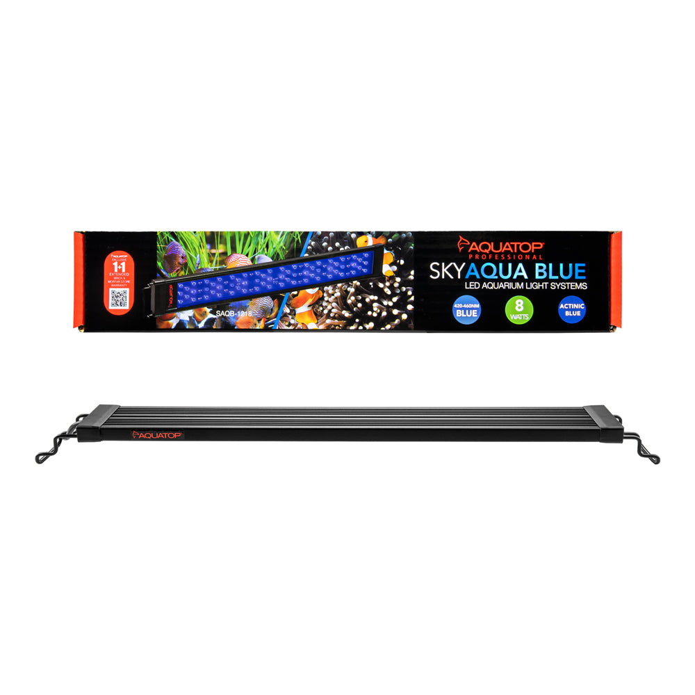 Aquatop LED Aquarium Blue Light， Actinic Spectrum， Fits 12-18 inch tank， SkyAqua Blue， UL and CSA， SAQB-1218