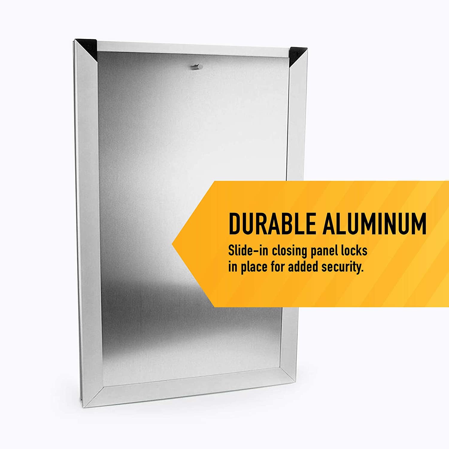Extreme Weather Aluminum Dog Door for External Door Mounting - Heavy Duty Frame with Magnetic Seal Closure and Locking Security Panel - Small