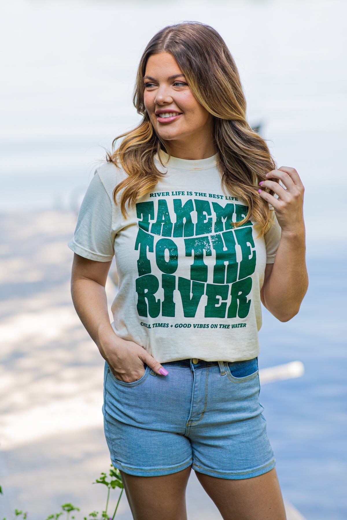 Cream Take Me To The River Graphic Tee