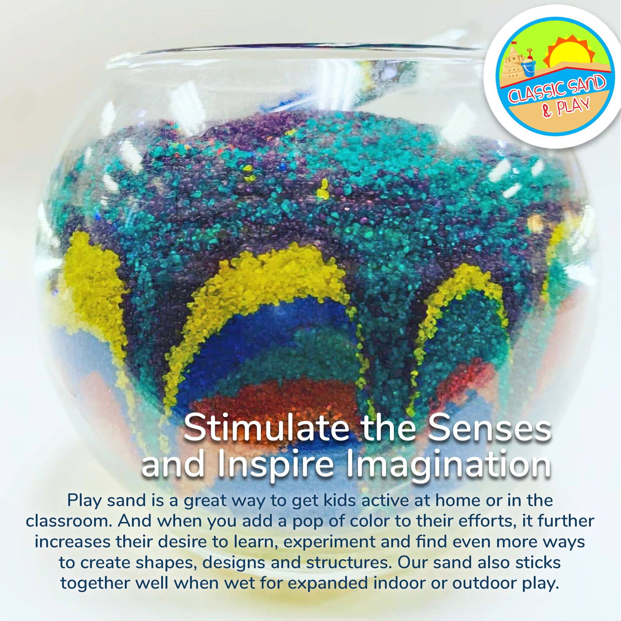 Classic Sand & Play Rainbow Colored Play Sand, 20 lb. Bag, Natural and Non-Toxic