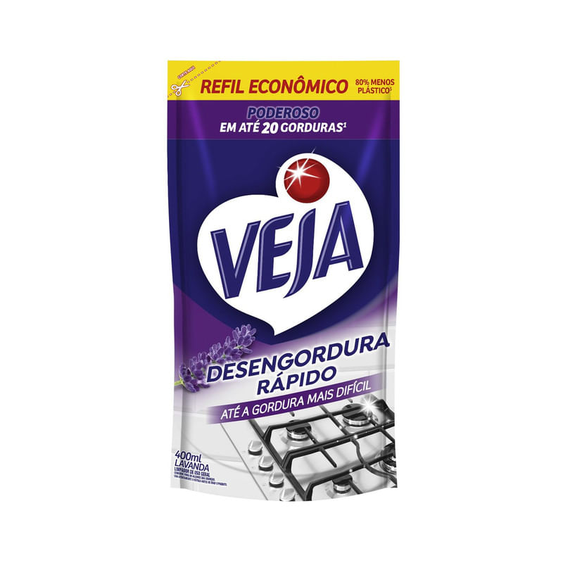 Veja Desengordura Rapido Limpador Lavanda Refil 400ml