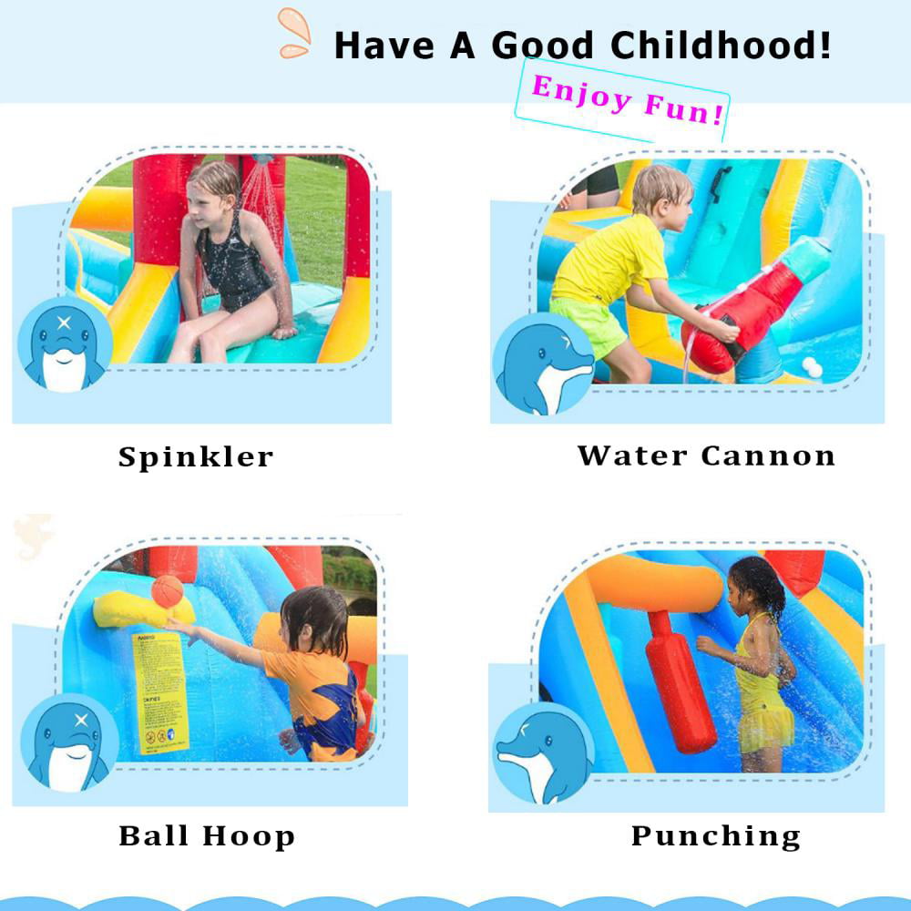 Fbsport Bounce House Inflatable Castle with Air Blower for Toddlers 7 in 1 Bouncy House， Red