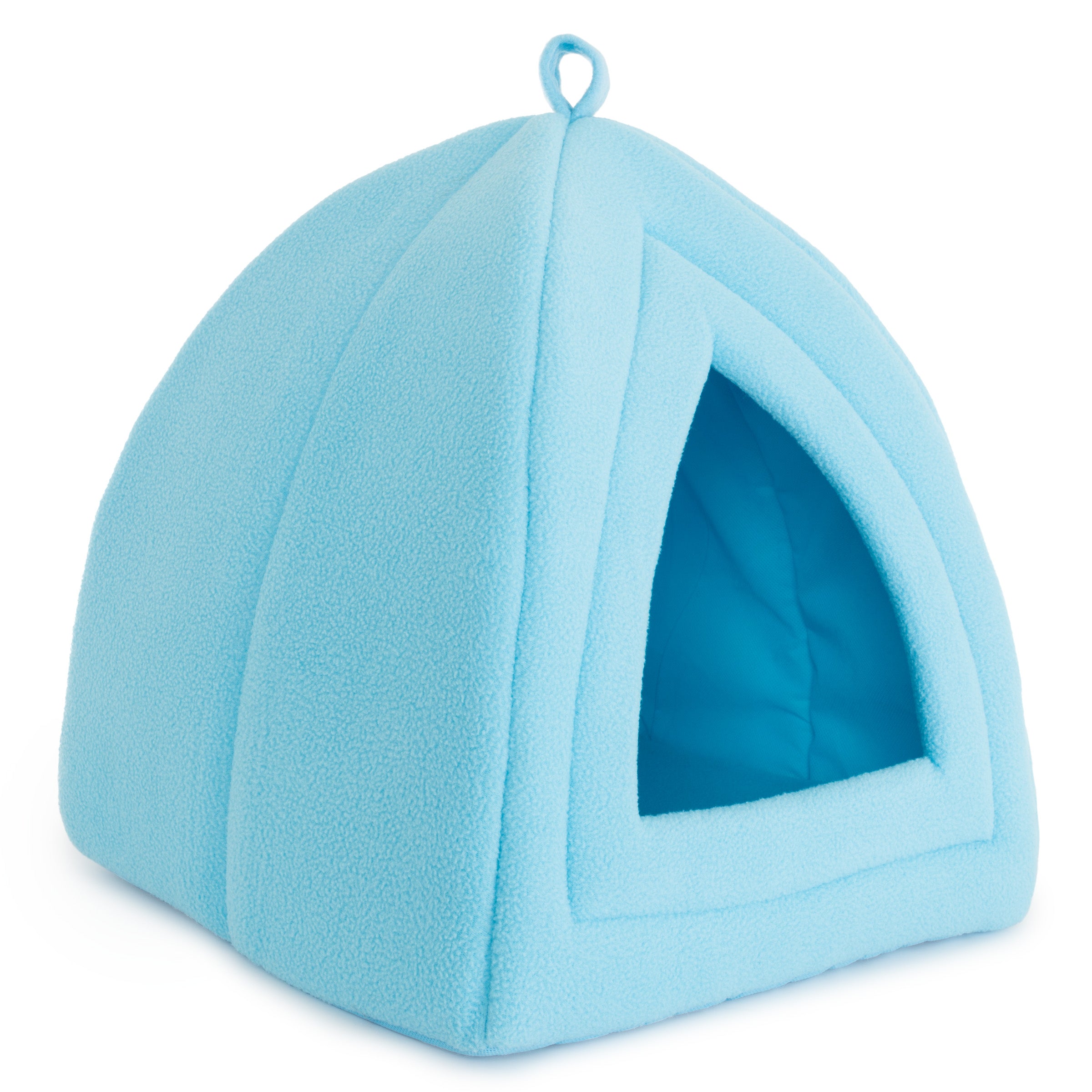 Cat House - Indoor Bed with Removable Foam Cushion - Pet Tent for Puppies， Rabbits， Guinea Pigs， Hedgehogs， and Other Small Animals by PETMAKER (Blue)