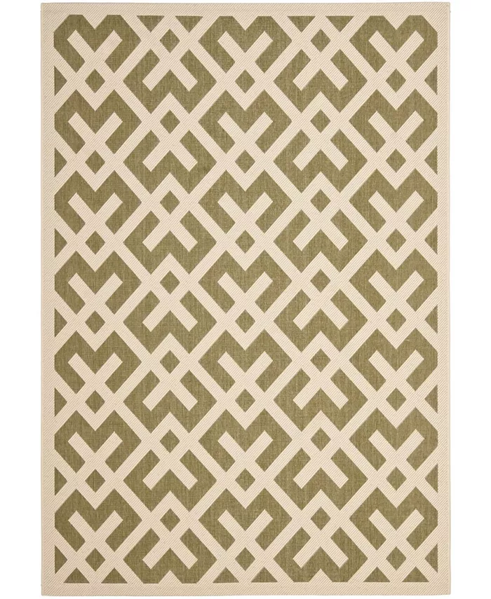Safavieh Courtyard Green and Bone 8' x 11' Outdoor Area Rug