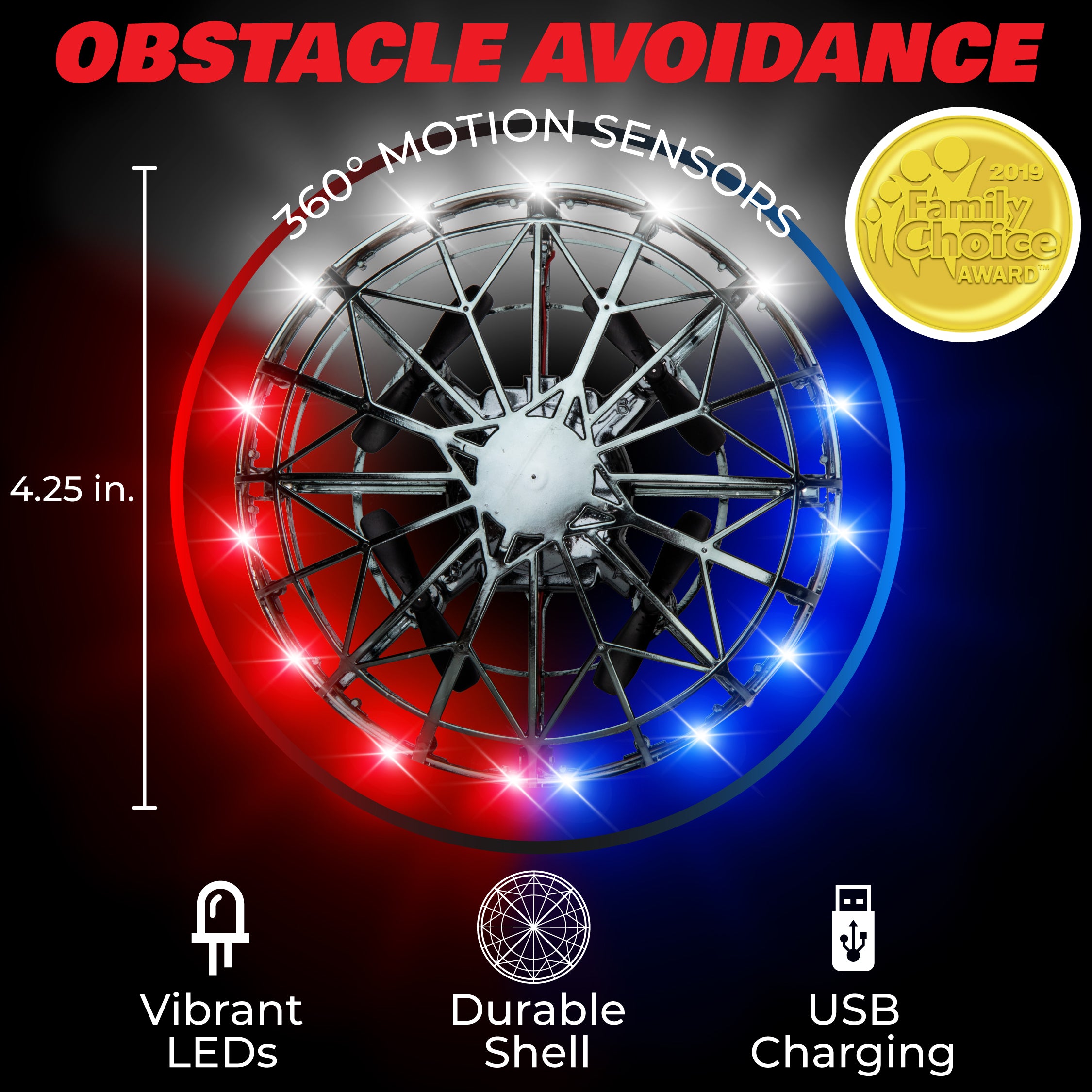 Force1 Scoot Mini UFO Drone | Aerial Mini Drone Hand Controlled Indoor Flying Hover Ball with LED Lights (Unisex)