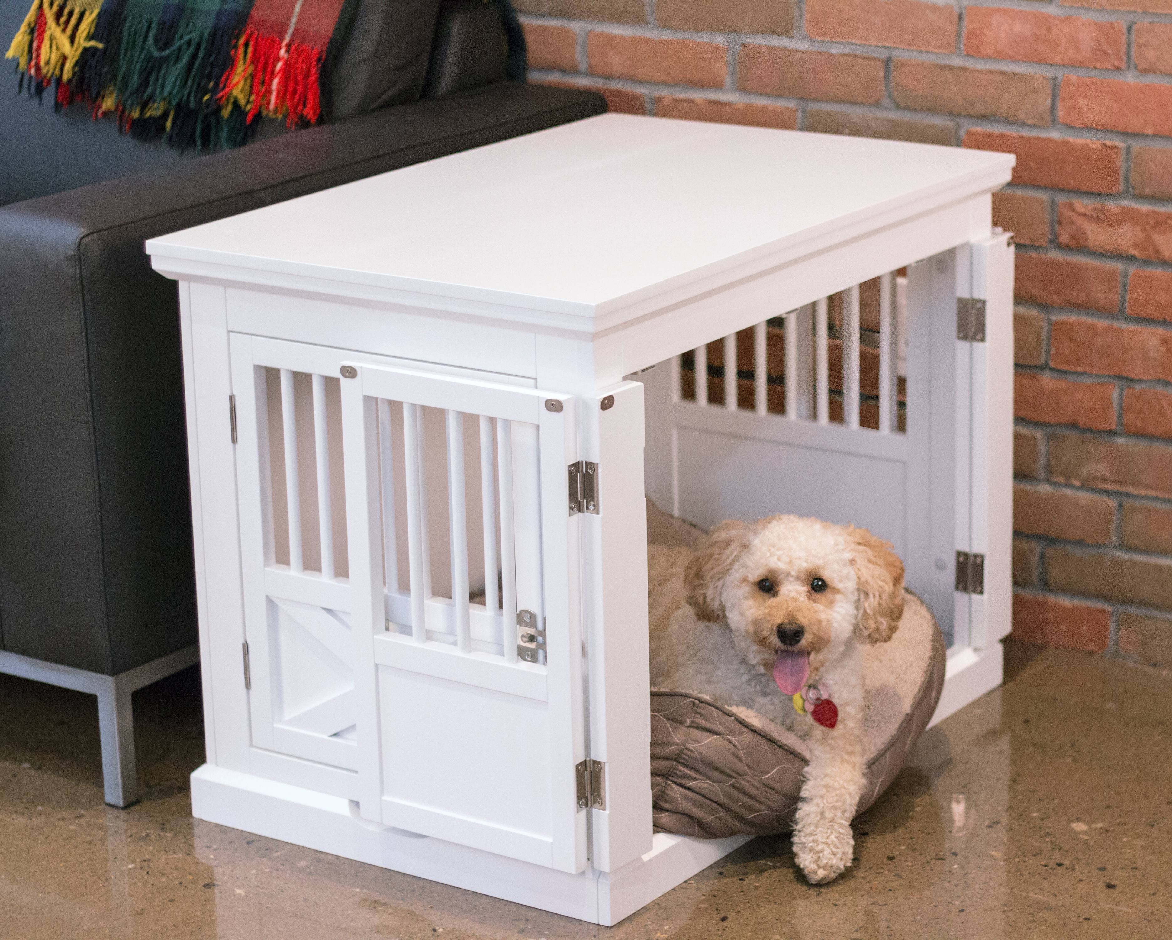 Zoovilla Triple Door Dog Crate， White， Medium， 30.63