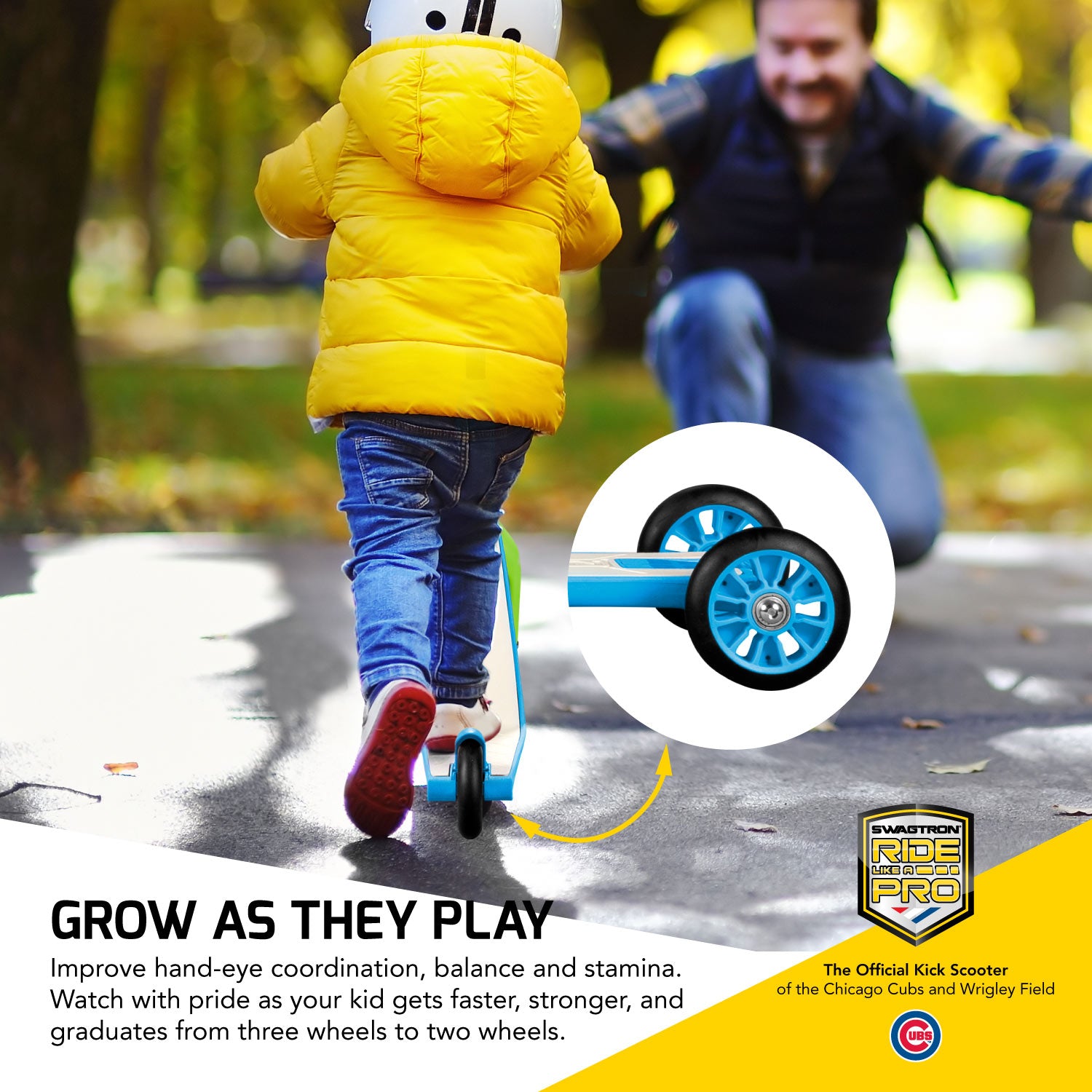 Swagtron K6 Convertible 4-in-1 Toddler Scooter and Balance Bike， Blue