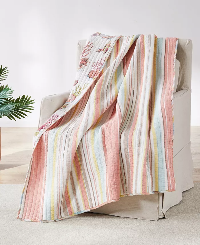 Levtex Coral Brighton Quilted Throw， 50