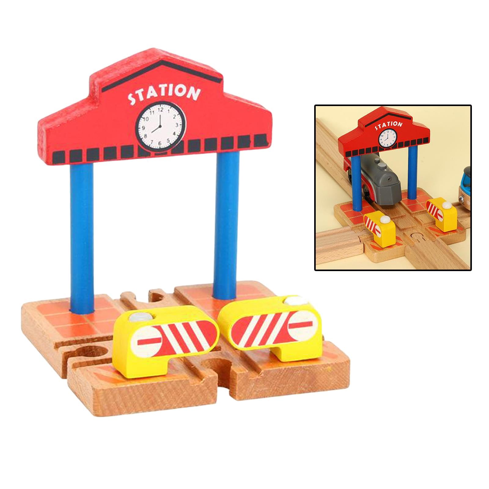 Wooden Train Station Platform Accessories Building Play Set Favors