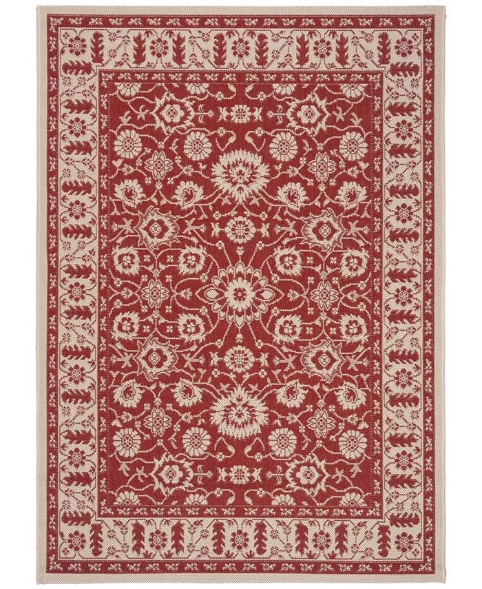 Safavieh Courtyard Red and Creme 4' x 5'7