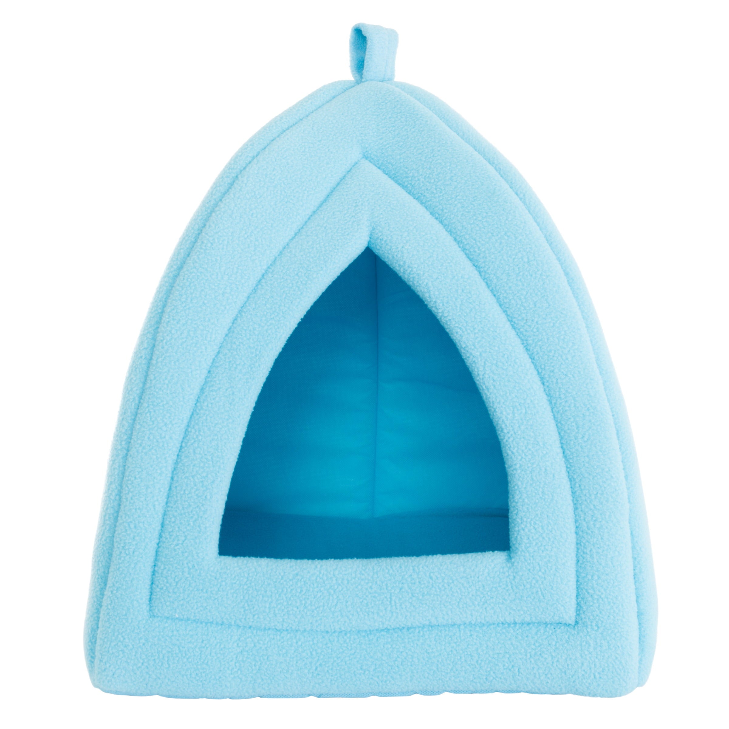 Cat House - Indoor Bed with Removable Foam Cushion - Pet Tent for Puppies， Rabbits， Guinea Pigs， Hedgehogs， and Other Small Animals by PETMAKER (Blue)