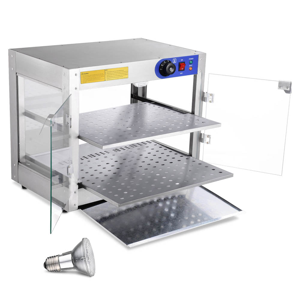 Yescom Pizza Food Warmer Commercial Countertop Display Case 2 Tier