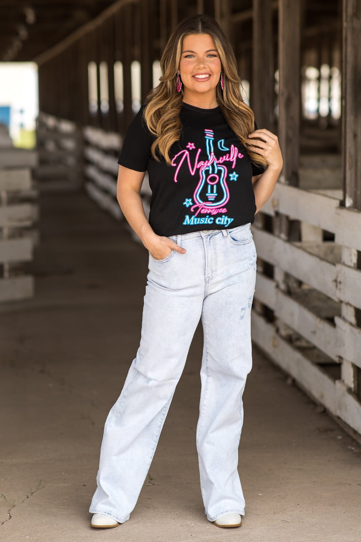 Risen Ultra Light Wash Wide Leg Jeans